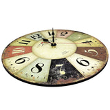 1 x RAW Customer Returns Outpicker Wooden Wall Clock, 12 inch 30 cm, Rustic Style, Non Ticking, Silent Wall Clock for Kitchen, Living Room, Kids Room, Office, Cafe Type 2  - RRP €22.8