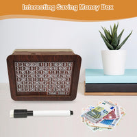 13 x Brand New Wooden money box, savings box with savings goal, retro money box storage box, money box with counter, reusable money box with goal, for helping adults and children develop the habit of saving 1000  - RRP €265.2