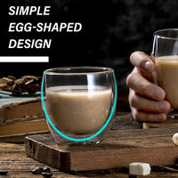 1 x RAW Customer Returns Latte Macchiato Glasses Double-Walled Espresso Cups Set 6 x 80ml Double-Walled Glasses with 6 Spoons, Cappuccino Cups Coffee Glasses Coffee Cups Iced Coffee Glass Thermo Glasses Coffee Mugs - RRP €20.4