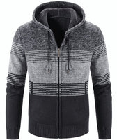 1 x Brand New igeekwell hoodie men s winter jacket with hood hoodie for men fleece jacket casual hooded jacket comfortable and warm sweat jacket with zip wind chimes light gray black - RRP €49.8