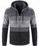 1 x Brand New igeekwell hoodie men s winter jacket with hood hoodie for men fleece jacket casual hooded jacket comfortable and warm sweat jacket with zip wind chimes light gray black - RRP €49.8