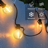 1 x RAW Customer Returns GLUROO Outdoor Fairy Lights 45.7M, Outdoor Fairy Lights Bulbs Waterproof with 75 2PCS G40 Plastic Bulbs, LED Fairy Lights Electricity Shatter-proof for Garden, Porch, Christmas Party, Decoration - RRP €85.99