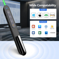 1 x RAW Customer Returns NORWII N76 Green Laser Pointer with 300ft Long Control Range, Wireless Presenter Remote Presentation Clicker Rechargeable - RRP €31.97