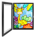 13 x Brand New powglass picture frame children s drawings A4, hinged picture frame for children s drawings, children s art frame front opening, children s fillable art photo frame for children s room school, black - RRP €209.69