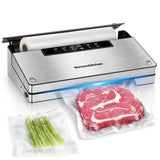 1 x RAW Customer Returns Bonsenkitchen vacuum sealer, powerful vacuum sealer with 5 modes, 8 L min, Globefish technology for continuous work at high speed, fast vacuum, roll storage with cutter, 125W - RRP €68.05