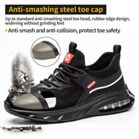 1 x RAW Customer Returns ISOOUS Safety Shoes Men s Lightweight Work Shoes Women s Air Cushion Non-Slip Breathable Sporty Steel Toe Cap Black 47 - RRP €49.99