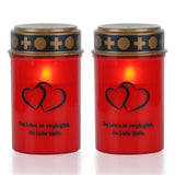 1 x RAW Customer Returns Eldnacele Red Flickering LED Grave Candles with 6 Hour Timer, Battery Operated, Waterproof Flameless Grave Light Memorial Candle 2 Pack  - RRP €19.99