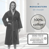 1 x RAW Customer Returns Morgenstern bathrobe for children and teenagers, hood, 100 cotton, velor, long, 13-14 years, 158-164 cm, fuchsia - RRP €43.31