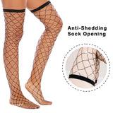 1 x Brand New RoomTour Thigh High Socks Stockings for Rhinestones Fishnet Stockings Women Hold-ups Fishnet Women 2 Pairs Black Black - RRP €22.8