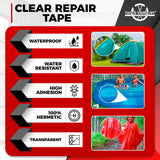 1 x RAW Customer Returns POOL REPAIR KIT UNDERWATER repair kit for awnings 10cm x 1.5m pool liner repair kit underwater adhesive tape repair adhesive tape transparent adhesive tape tear-resistant UV heat-resistant - RRP €21.55