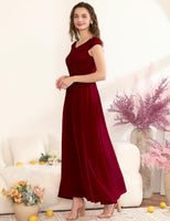 1 x RAW Customer Returns DRESSTELLS Evening Dress Long Elegant for Wedding Dress Cocktail Dress Women Elegant with Sleeves Elastic Waist Long Ball Gown Burgundy 2XL - RRP €62.99