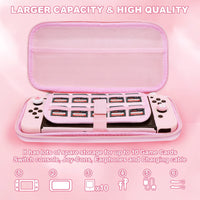 1 x RAW Customer Returns BRHE Bag for Nintendo Switch Accessories Bundle for Switch Console with Dockable Case Pink Case Protective Film and Thumb Grips - RRP €26.99