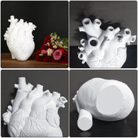 1 x RAW Customer Returns Heart Vase Anatomical Flower Pot, Vase Resin Decorative Flower Vase, Vase Decoration for Living Room Bedroom Wedding Party Does not contain flowers  - RRP €17.27