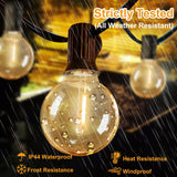 1 x RAW Customer Returns ZEEQII LED Fairy Lights Outdoor Dimmable, 36.5M 120FT 60 4 G40 LED Fairy Lights Bulbs Outdoor Indoor with Remote Control, 7 Mode IP44 Waterproof Warm White Fairy Lights for Garden, Party - RRP €59.46