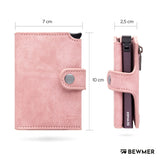 1 x RAW Customer Returns BEWMER v2 Shielded Slim Wallet with Coin Compartment for Men Women Card case with coin compartment RFID protection anti-cloning Wallet for notes, coins 9 credit cards Pink - RRP €30.99