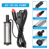 1 x RAW Customer Returns Oil pump DC 12V 38mm diesel pump water pump submersible pump fuel pump with cigarette lighter and hose 5m, oil diesel heating oil water pump for car, vehicle, caravan, marine boat - RRP €20.16