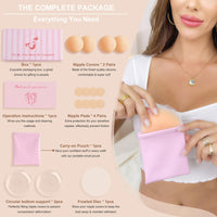 1 x Brand New Xnova Self-Adhesive Nipple Covers Ultra Thin 2 4 Pairs, Reusable Silicone Nipple Pads Set with Storage Bag for Women Brown-2 Pairs  - RRP €27.6