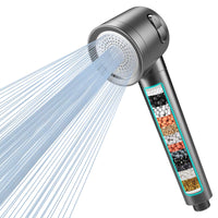 1 x RAW Customer Returns Shower head with filter MEKO high pressure hand shower with 15 layers filter system, 1.5M hose 3 jet types Water-saving shower head for removing residual chlorine, hard water, heavy metal - RRP €35.99