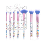 5 x Brand New ARTGHJL Fan Makeup Brush Set,Brush Set Makeup,7-Piece Crystal Sparkles Powder Foundation Brush Flawless Powder Brush,for Eye Shadow Concealer Highlight Blusher Powder Cream Powder Foundation - RRP €90.0