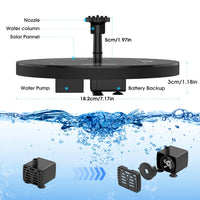 1 x RAW Customer Returns AISITIN 2PCS 3.5W Solar Fountain Pond Pump with Panel Built-in Battery Water Pump Floating Fountain Pump with 6 Fountain Styles for Garden, Bird Bath, Pond, Fish Container - RRP €39.38