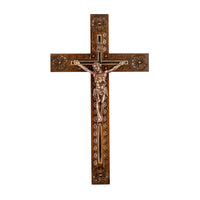 1 x RAW Customer Returns Woodvio - Hand carved wooden wall cross, Catholic crucifix - RRP €44.27