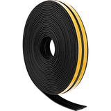 1 x RAW Customer Returns 12M Weather Strips Foam Tape Sealing Strips EPDM Tape Draft Excluder for Doors and Windows Self-Adhesive Seals for Wind Noise Protection Black  - RRP €8.5