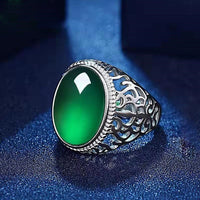 1 x Brand New Brands Men s Ring Jewelry Agate Adjustable Ring Simulation Zircon Hollow Ring - RRP €24.0