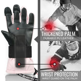 1 x RAW Customer Returns devembr Ski Gloves with Wrist Guards, Warm Snowboard Gloves for Men and Women, Pink, M - RRP €33.43