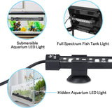 1 x RAW Customer Returns hygger 24 7 Mode Underwater Aquarium LED Light, Full Spectrum Hidden Fish Tank Light with 3-Rows Beads 7 Colors Auto On Off Sunrise-Daylight-Moonlight, Adjustable Timer Brightness 6W  - RRP €20.99