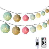 1 x RAW Customer Returns DeepDream Cotton Ball Fairy Lights, 5M 20 LED Dimmable Cotton Ball Fairy Lights, LED Ball Fairy Lights Indoor with Remote Control and Timer for Children s Room Christmas Wedding Party Colorful  - RRP €25.2