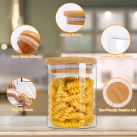 6 x RAW Customer Returns Glass storage jars set of 7, 1500ml 750ml 600ml 400ml glass containers with bamboo lids, storage jars with labels, kitchen storage jars, airtight for spices, coffee, sugar, spaghetti, beans - RRP €187.5