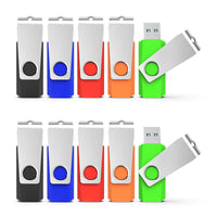 1 x RAW Customer Returns KEXIN 64 GB USB Memory High Speed USB 3.0 Pendrive and Led Reader, 64GB Pen Drives for Computers, Tablets and Other Devices 10 Units Color Blue Black Green Red Orange - RRP €40.32