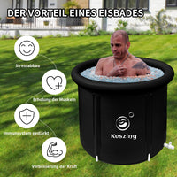 1 x RAW Customer Returns Keszing Inflatable Ice Bath Foldable Bathtub Adults 75cm Ice Barrel Ice Bath Ice Bath Barrel with Cover Foldable Freestanding Mobile Bathtub Bath Barrel Inflatable Ice Barrel Outdoor Ice Tub - RRP €110.92