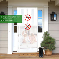 1 x RAW Customer Returns Sekey magnetic fly screen balcony door without drilling, door curtain fly protection, insect protection door curtain with widened adhesive tape 100x220cm, can be shortened, white  - RRP €15.12