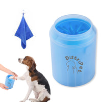 1 x Brand New DistriPet Dog Paw Cleaner, Dog Paw Cleaner, Portable and Detachable Silicone Cleaning Brush to Clean Dirty Dog Feet. Includes a Microfiber Towel Blue as a gift - RRP €9.91