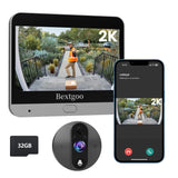 1 x RAW Customer Returns Bextgoo 2K Peephole Door Camera Surveillance with 32GB Card, Connected Video Door Phone Intercom, Digital Peephole Screen 8000mAh Battery, 170 Vision, AI Human Detection, Two-Way Audio - RRP €139.99