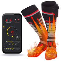 1 x RAW Customer Returns KEMIMOTO Battery Heated Socks, Heated Socks with APP, 5000mAh Rechargeable Heated Socks, Winter Cotton Socks Foot Warmer for Skiing, Hunting, Hiking S - RRP €44.38