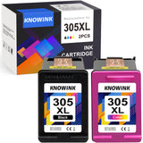 1 x RAW Customer Returns KNOWINK 305 XL Cartridges Compatible for HP 305 Printer Cartridges Multipack Black Color 305XL for HP DeskJet 2720e 4120e 2700 4100 2720 2721e, HP 305XL Envy 6020e 6000 6420e 6032e 6420e 6400 6432e - RRP €30.29