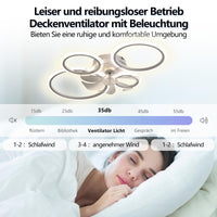 1 x RAW Customer Returns Ceiling fan with lighting, LED ceiling light with fan remote control and APP quiet, 96W dimmable ceiling lamp timer lamp with fan for bedroom, living room, dining room light, 80 x 12 cm - RRP €95.78