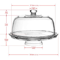 1 x RAW Customer Returns MASTERTOP Transparent Cake Bell Plastic Cake Stand with Dome Cake Bell with Multifunction Reversible Tray, Round Cake Box with Lid for Pastry Dessert - RRP €31.89