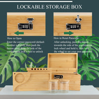 1 x RAW Customer Returns Viking Factory Large Bamboo Box with Combination Lock, Decorative Box for Home, High Quality Removable Tray with Glass Jar - RRP €55.7