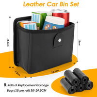 1 x Brand New TAOPE Car Trash Can, Small Waterproof Leather Car Trash Can for SUV Truck Minivan, Multifunctional Hanging Car Storage Bag for Storing Umbrellas Drinks -Black - RRP €19.2