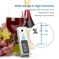 1 x RAW Customer Returns FJD Digital Brix Refractometer for Coffee, 0.1 Precision, Easy to Use Read Calibrate for Making Wine, Beer, Fruit, Urea, Resolution 0.05 , 0-55 , ATC 5-45 C. - RRP €59.5