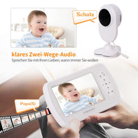 1 x RAW Customer Returns Vtechvat video baby monitor with camera, baby monitor 1080P baby monitor, video surveillance with 4.3 digital LCD screen wireless, VOX, night vision baby, alarm clock, temperature monitoring, intercom function - RRP €39.32