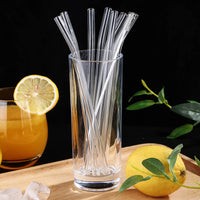 41 x RAW Customer Returns Glass Straws Reusable - Glass Straws 6 Glass Straws Straight 6 Glass Straws Curved 21.5cm Drinking Straws Glass Reusable with 4 Cleaning Brushes for Cocktails Smoothie Juices - RRP €371.46