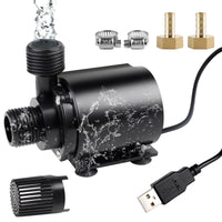 1 x RAW Customer Returns EXLECO USB Aquarium Pump 500L H 4W Submersible Pumps Mini Water Pump Small Fountain Pump Filter Pump Ultra Quiet Fountain Pump with 1.8M Cable 2 Brass Nozzles for Aquarium - RRP €21.06