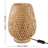 1 x RAW Customer Returns DAXGD Indoor Table Lamp, E27 Retro Bamboo Desk Lamp, Handmade Bohemian Style Night Light for Bedroom, Living Room, Kids Room - RRP €39.23