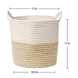 1 x RAW Customer Returns Laundry basket storage basket made of cotton rope laundry collector braided basket baby toy storage container with handle for living room children s room bathroom 30x30CM - RRP €24.19