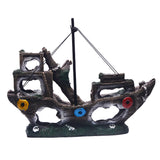 1 x Brand New Saim Mini Pirate Ship Aquarium Shipwreck Decorations, Resin Material Shipwreck Decorations Freshwater Saltwater Aquarium Sunken Ship Accessories for Small Shrimp, Fish, Turtle - RRP €20.4