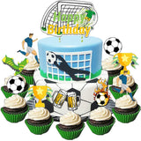 2 x Brand New YGCHEN Football Cake Topper Football Cake Topper Cupcake Toppers Football Birthday Sports Party Decoration 37pcs  - RRP €45.6